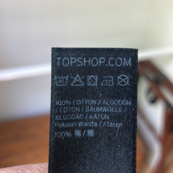 TOPSHOP Size 0-2 Black & Cream Short Sleeve T-Shirt - Picture 5 of 7